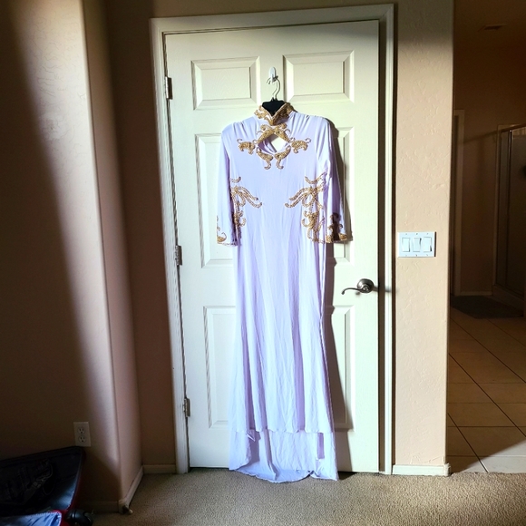 Long sleeve heavy beaded custom dress - Picture 5 of 9